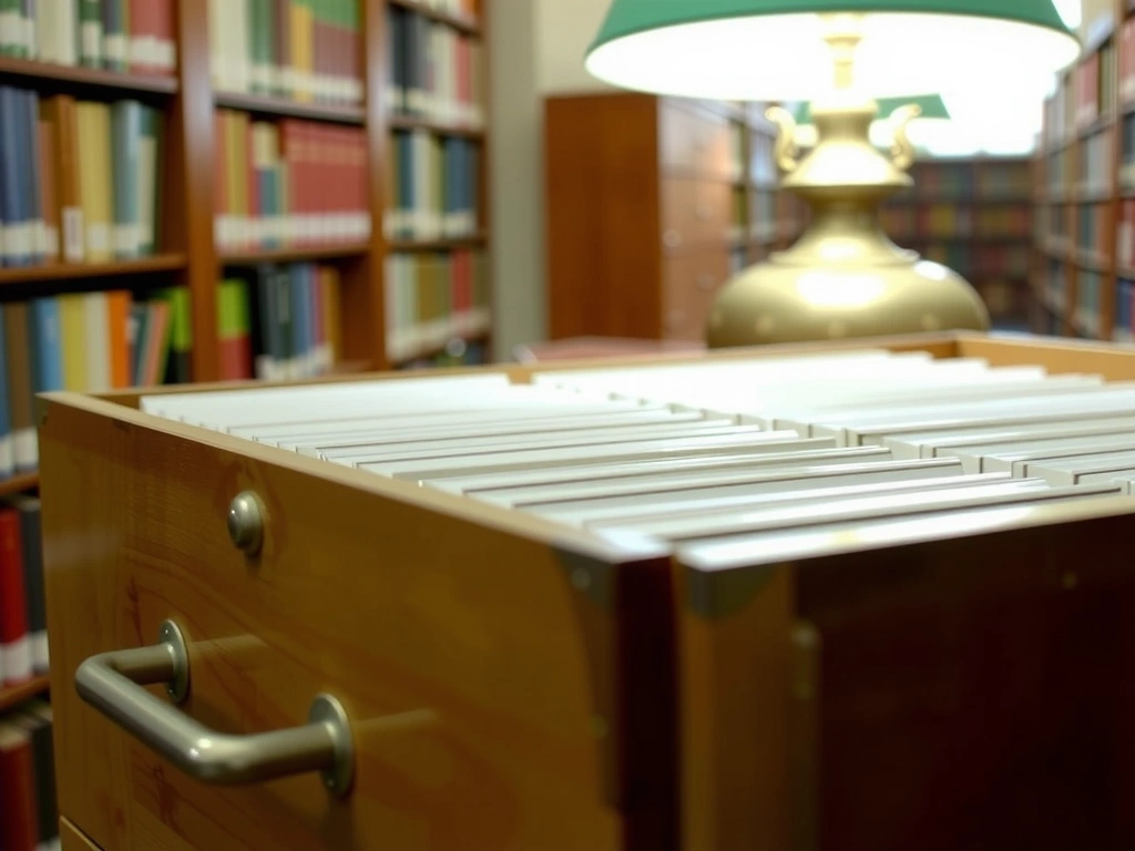 Karteikasten-System wie in einer Bibliothek